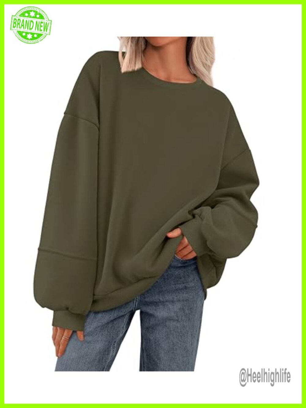 Womens Long Sleeve Fleece Oversized Sweatshirt Crewneck Pullover